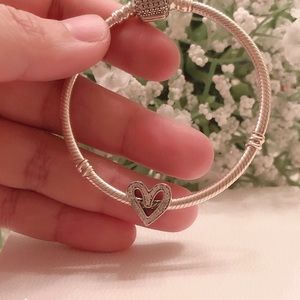 Sparkling Freehand Heart Charm